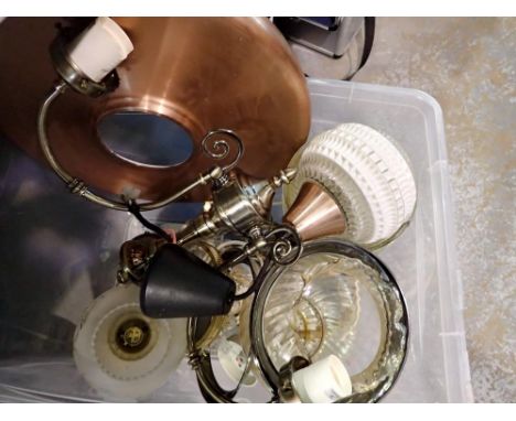 Mixed lighting and lighting spares, electric converted oil lamp and others. Not available for in-house P&amp;P