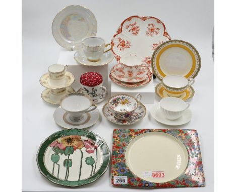 Collection of cabinet cups, saucers and plates, including Royal Doulton, Coalport and Aynsley (24). Not available for in-hous