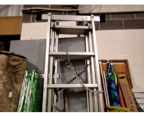 Triple extending aluminium ladder. Not available for in-house P&amp;P 