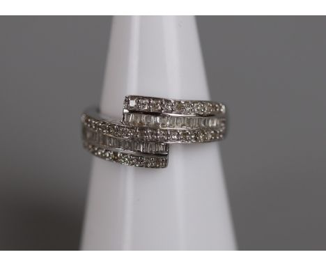 White gold diamond set ring - Approx size: I 