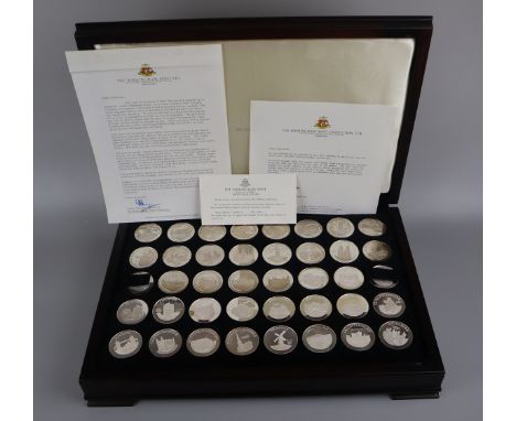 Birmingham mint - Ancient Counties of England solid silver 40 medals collection - Approx weight of each medal 40g (Approx tot