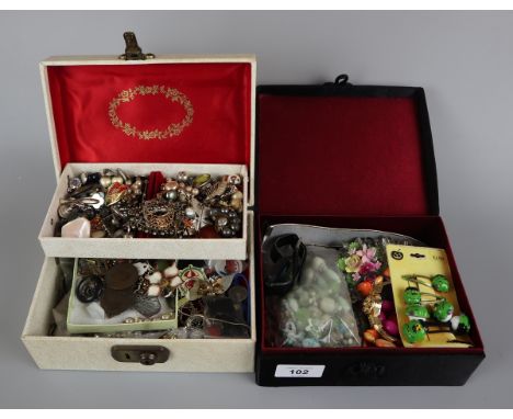 2 boxes of costume jewellery 