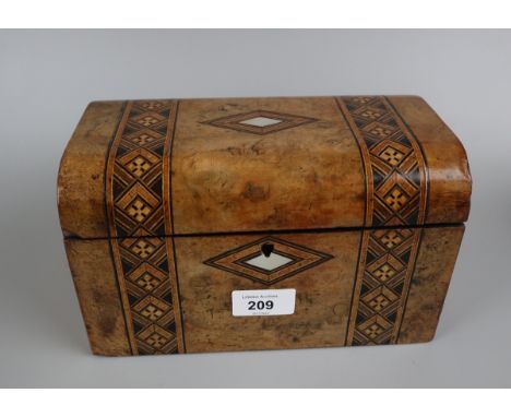 Inlaid dome top tea caddy 