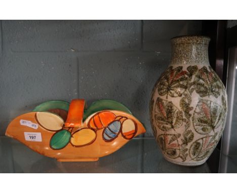 Myott and Son ceramic basket together with Denby Glyn Coolidge vase 