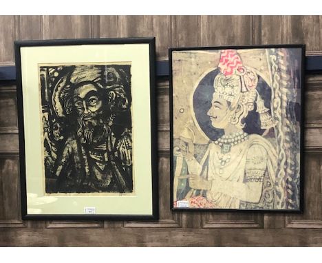 ALEX. GILFILLAN, STUDY OF A MAN lithograph, signed, numbered 1/1 43cm x 31cm Mounted, framed and under glass; along with a pr