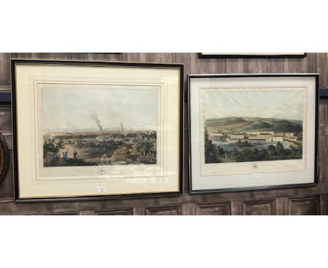 THE CITY OF GLASGOW, a lithograph after John Clark, 68cm x 83cm, mounted, framed and under glass, along with another of the t