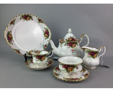 ROYAL ALBERT 'OLD COUNTRY ROSES' PART TEA SERVICE, comprising sixteen cups, eighteen saucers, eleven sideplates, a teapot, su