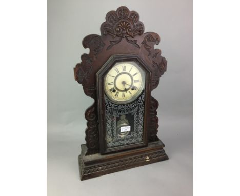 LATE 19TH CENTURY MANTEL CLOCK, 57cm high