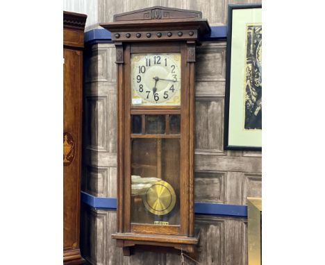 EARLY 20TH CENTURY WALL CLOCK, 100cm high