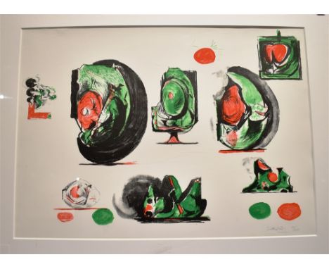 GRAHAM SUTHERLAND (BRITISH, 1903-1980)  '18 Sheet of Studies',  lithograph, 1971, limited edition 40/200, signed lower right,