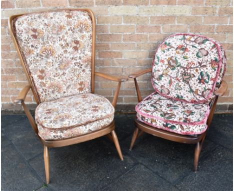 TWO ERCOL STICKBACK ARMCHAIRS