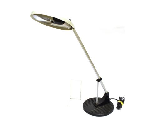 GEORGE CARWARDINE &amp; KENNETH GRANGE FOR ANGLEPOISE:  a WL1 adjustable desk lamp, impressed to the base of the circular cas