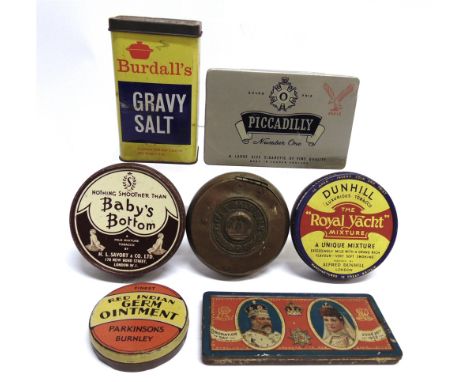 ADVERTISING &amp; PACKAGING - ASSORTED TINS  comprising a Rowntree &amp; Co. 1902 Coronation confectionery tin; Savory Baby's