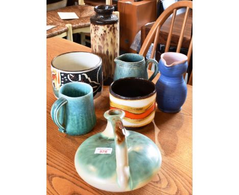 A GROUP OF GERMAN AND OTHER ART POTTERY VASES AND JUGS