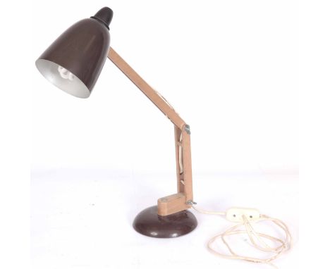 A VINTAGE PLASTIC AND ALUMINIUM ANGLEPOISE LAMP,60cm high