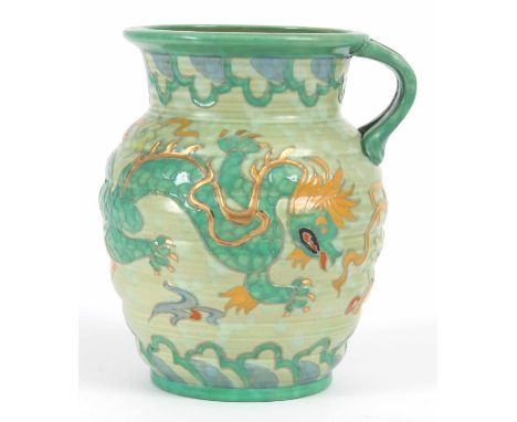 CHARLOTTE RHEAD Crown Ducal 'Manchu' jug (Signed) 21.5cm high