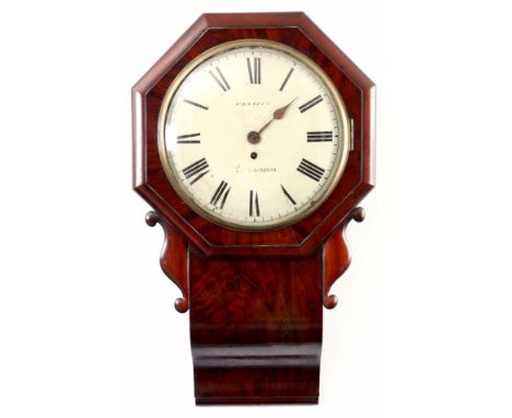 JOLLIFFE, NORTHAMPTON AN EARLY 19th CENTURY CONVEX DIAL WALL CLOCK having an octagonal moulded mahogany surround above a flam