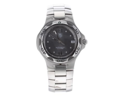 Tag Heuer Kirium Professional 200m stainless steel gentleman's bracelet watch, ref. WL111G, circular grey dial, rotating beze