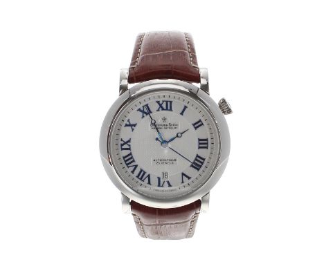 Dreyfuss &amp; Co. Series 1925 automatic stainless steel gentleman's wristwatch, no. 1260, circular silvered dial with Roman 