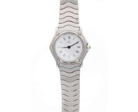 Ebel Classic Wave stainless steel lady's bracelet watch, ref. 966901, circular white dial, quartz, 24mm (crown at fault) - Co