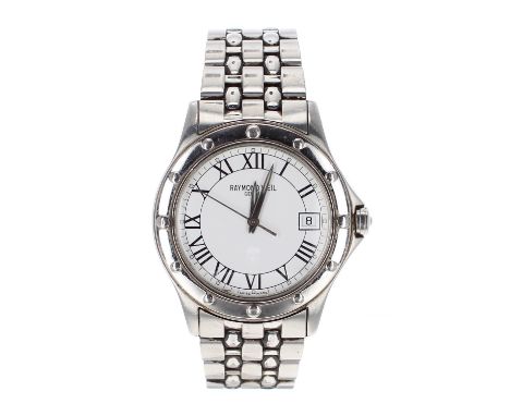 Raymond Weil Geneve Tango stainless steel gentleman's bracelet watch, ref. 5590, circular white dial, quartz, 38mm - Conditio