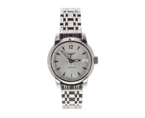 Longines Saint-Imier automatic stainless steel lady's bracelet watch, ref. L2.263.4, circular silvered dial with Arabic twelv