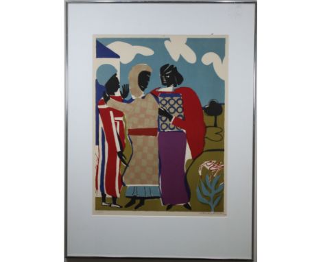 Romare Howard Bearden (New York, North Carolina, 1911 - 1988) Easter Sunday Lithograph. Pencil signed and numbered (77/300) i