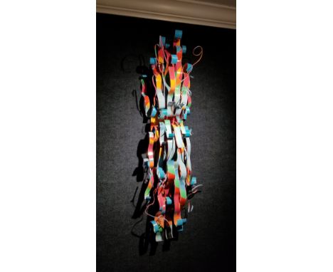 Dorothy Gillespie (1920 - 2012) Metal Sculpture. Titled "A Soft Rain Dance II". Dated 1995. Original retail value $2,500. Ena