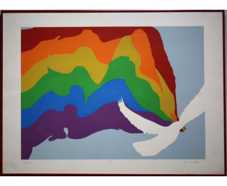 Bernard Blake, "Dove" 3/100 Lithograph. Pencil Signed, numbered and titled in lower margin.Image size: 17.5 x 25 in.Overall S