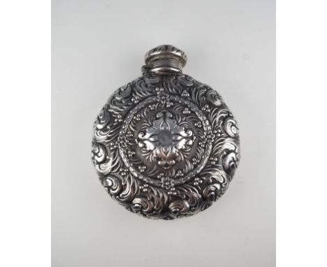 Tiffany & Co. Sterling Silver Round Pocket Flask. Stamped on bottom edge. 3/4 Gill.Total Weight: 2.61 ozt - All silver, gold 