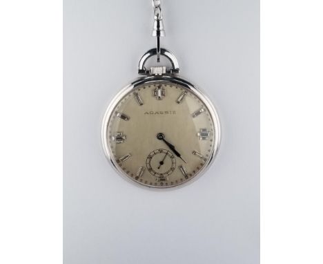 AGASSIZ Platinum 17-Jewel Pocket Watch. Stamped inside back of casing. Does wind and work, we are not aware if it keeps perfe