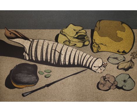 Mihail Chemiakin (New York, Russia born 1943) "Untitled-Nature Morte" Color serigraph. Numbered (24/225) lower left. Signed l