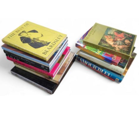 A quantity of Art reference books including The Best of Beardsley, David Hockney, Egon Schiele and others
