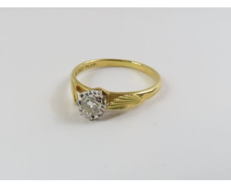 A diamond solitaire ring, the single round brilliant cut stone approximately 3mm, 0.11ct, stamped '18ct plat', finger size P 