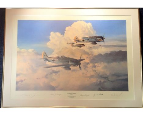 World War Two 24x33 framed and mounted print titled "Gathering Storm " limited edition 103/1250 by the artist Robert Taylor s