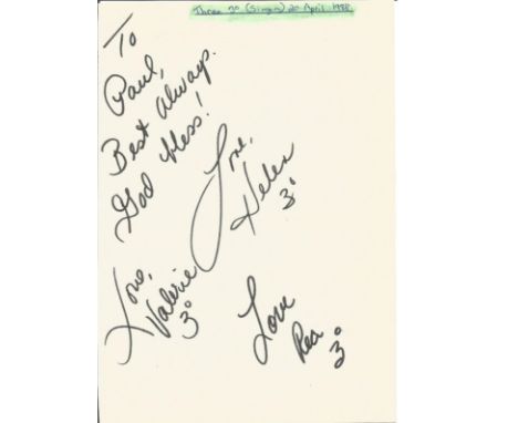 Entertainment Music autograph collection in artbook, 30+ signed on large 7 x 5 plain pages by various celebrities. Includes, 