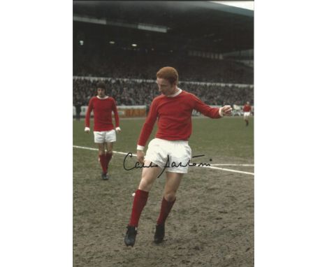 Autographed 12 X 8 Photo, Carlo Sartori, A Superb Image Depicting Sartori Warming Up In Front Of Photographers Prior To Manch
