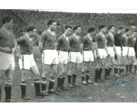 Autographed 12 X 8 Photo, Manchester United 1958, A Superb Image Depicting United's 'Busby Babes' Lining Up Shoulder To Shoul