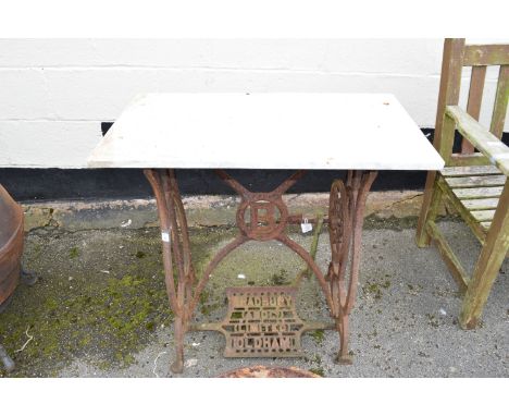 VINTAGE SEWING TABLE "BRADBURY &amp; CO" W/MARBLE TOP W 76CM H 74 CM