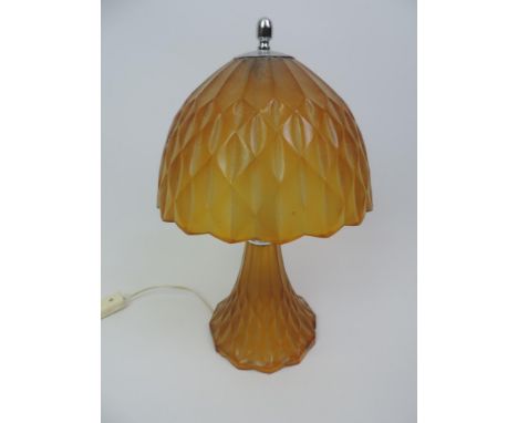 Deco Chrome and Glass Lamp - Cracked to Base 