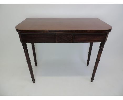 Victorian Mahogany and Inlay Card Table 
