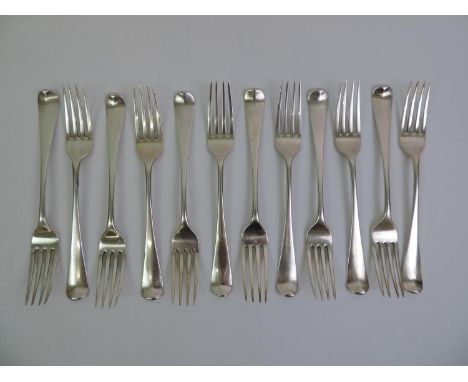 Set of 12x Georgian Silver Table Forks - London 1796 Thomas Northcote - 675gms 