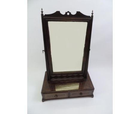 Victorian Mahogany Swing Mirror with Two Trinket Drawers 