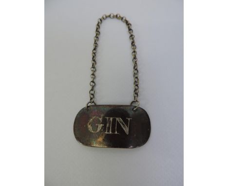 Silver Decanter Label - Gin 