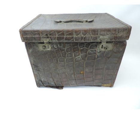 Crocodile Skin Trunk - Some Losses - 58cm Wide x 42cm Deep x 44cm High 