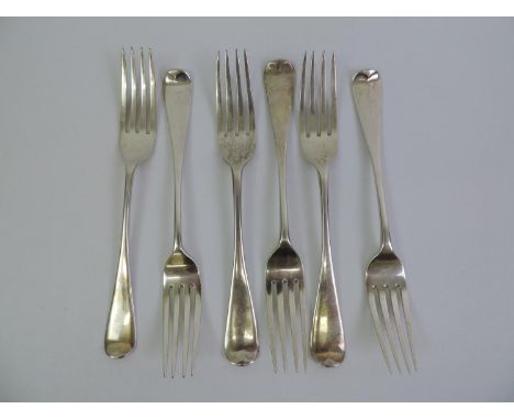 Set of 6x Silver Dessert Forks - London 1857 George William Adams - 255gms 