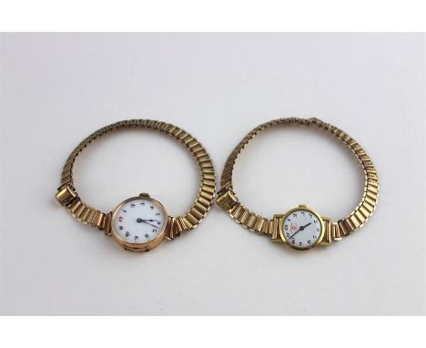 A 9ct. gold ladies cocktail wristwatch, manual movement with Arabic numeral dial, marked to case interior imported 9ct gold, 