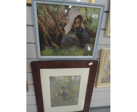 Two modern style print one depicting flute playing fairy