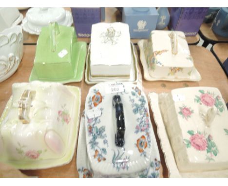 A selection of vintage ceramic cheese wedges including Royal Winton, Bridgwood, Swinnertons A/F, Arthur Woods etc