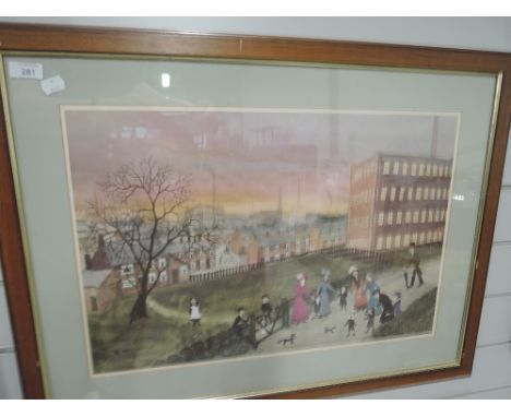 A large vintage full colour print after Helen Bradley